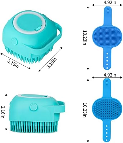 Comotech 6PCS Dog Bath Brush & Dog Toothbrush | Adjustable Handle Shampoo Brush & Scrubber for Short & Long Haired Dogs & Cats | Effectively Solve Odor & Stain Removal Problems (Blue Blue Blue.) - Image 6