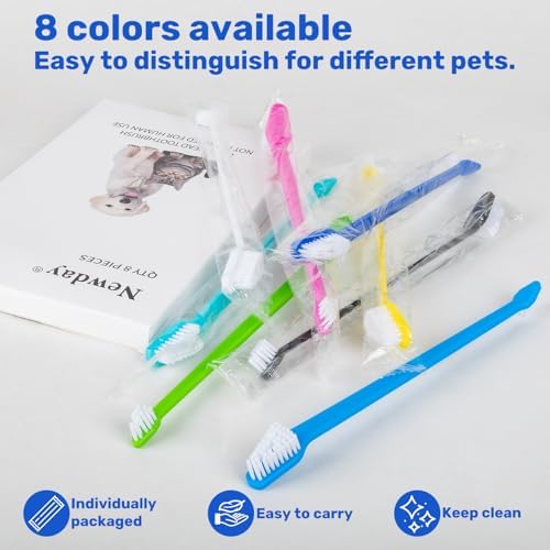 Newday Dog Toothbrush Set of 8 - Dual Headed, Dental Hygiene Convenient Soft Toothbrush to Clean pet Teeth, Dog Tooth Brushes for Small to Large Dogs, Cats, and Most Pets, Teeth Brush in Bulk - Image 6