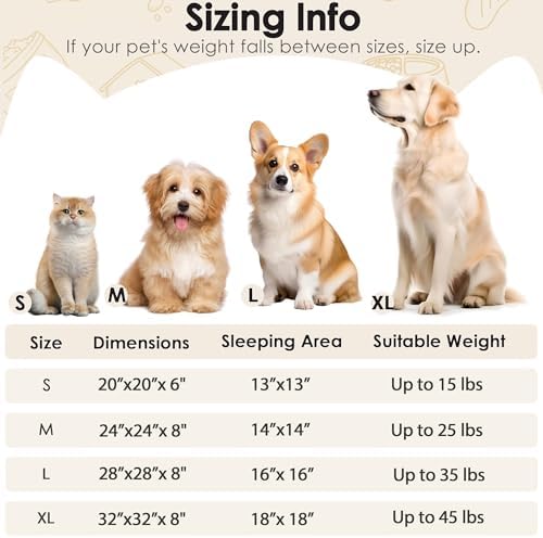 Dogs Bed for Small Dogs, Anti-Anxiety Washable Round Bed (24in Light Brown) - Image 2