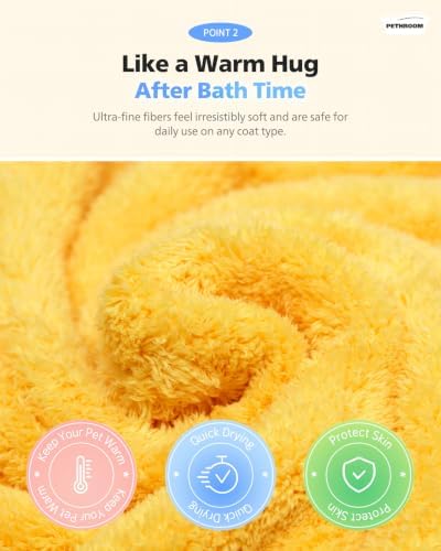 PETHROOM Ultra Absorbent Pet Towel | Quick-Drying, Soft Microfiber Dog & Cat Bath Towel | Lightweight, Durable, Fast Water-Soaking | Ideal for All Breeds (Large) 23.6" x 47.2" - Image 5