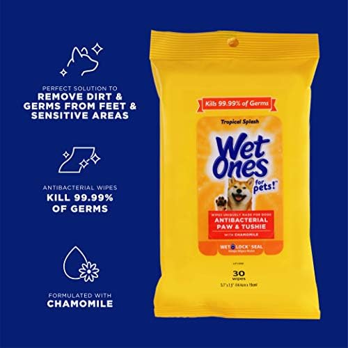 Wet Ones for Pets Paw and Tushie Dog Wipes, Tropical Splash, 30 Ct, 24-Pack - Image 5