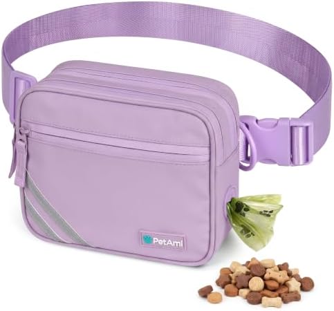 PetAmi Dog Walking Bag, 3-in-1 Crossbody Fanny Pack Treat Pouch, Purple by PetAmi