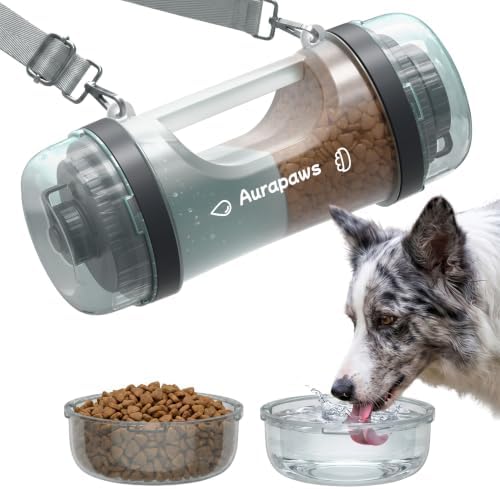 33.5oz Portable Dog Water Bottle for Travel Hydration&Food Feeder by Aurapaws