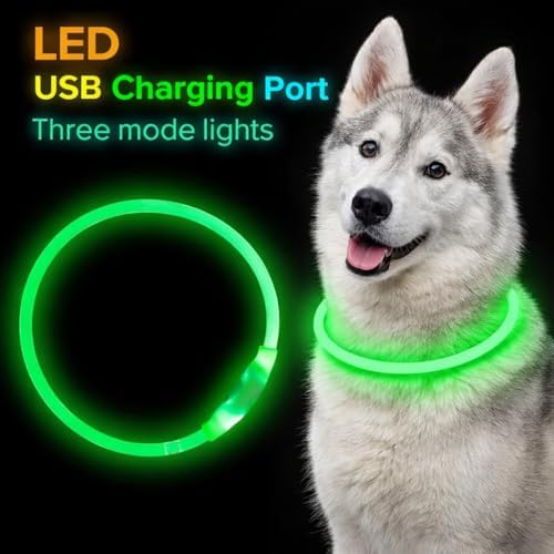 LED Dog Collar, Cut-to-Fit Light Up Dog Collar Protection for Night Walking, IP67 Waterproof USB Rechargeable Glowing Pet Collar, High Visibility Super Bright Flash Safety Lights for S/M/L Dogs (PINK) - Image 4