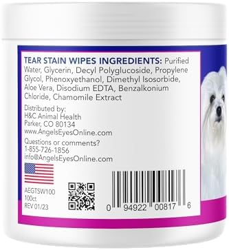 Angel's Eyes Gentle Tear Stain Wipes for Dogs and Cats - 100 Ct - Presoaked Textured (AEGTSW100),(Pack of 2) - Image 6