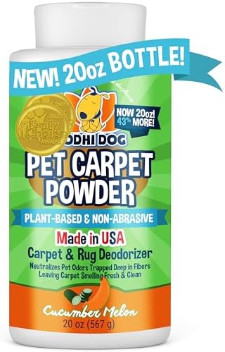 Bodhi Dog Natural Carpet Deodorizer Powder - Dry Pet Smell Eliminator & Urine Odor Remover - Loosens Fur & Dirt - Plant-Based Room Freshener for Vacuuming Home with Pets - Cucumber Melon (Pack of 1) by BodhiDog
