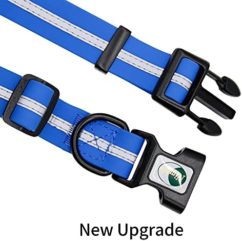 Nimble Reflective Waterproof Dog Collar Adjustable Odor Resistant Easy Clean Pet Collar for Small Medium Large Dogs Night Walking Outdoor Rainy Use (Large (15.35”-24.8”inches), Blue) - Image 4