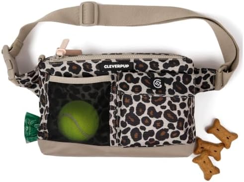 Cleverpup Walk & Train 2-in-1 Dog Walking Bag - Hands-Free, Leopard by Cleverpup