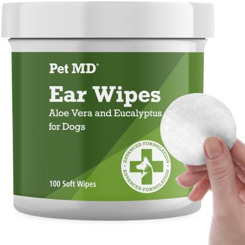 Pet MD Dog Ear Cleaning Wipes – Otic Cleanser for Dogs - 100 ct by PetMD