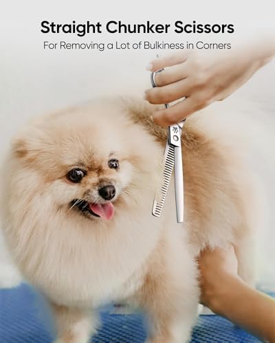 ULG 40-tooth Curved Thinning Scissors Dog Shears for Grooming, 7 Inch,Japanese 440C Stainless Steel - Image 6