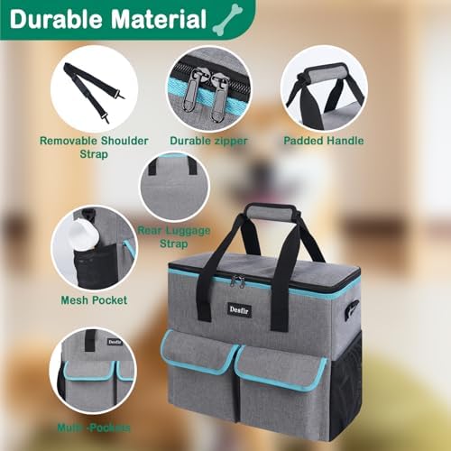 Dog Travel Bag - Dog Travel Kit for a Weekend Away Set Includes Pet Travel Bag Organizer for Accessories, 2 Collapsible Bowls, 2 Travel Food Container - Image 4