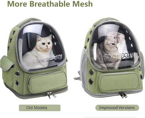 Cawypety Cat Backpack Carrier, Breathable Cat Carrier Large Space Bubble Pet Backpack for Kitty Small Dog up to 15lbs, Transparent & Foldable Pet Carrier for Travel Hiking - Image 3