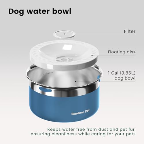 Gardner Pet Dog Bowls 1 Gallon (3.85L) Stainless Steel Dog Water Bowl - Image 4