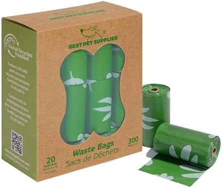 Best Pet Supplies GRS Poop Bags for Dogs - 300 Count, Green, by BestPetSuppliesLLC