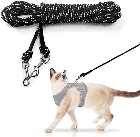 Extra Long Cat Leash for Yard, 15M/50FT Lightweight Outdoor Cat Leash Long Light Extension, Long Thin Lead for Rabbits, Kitten, Puppy and Small Animals by NEOGULY