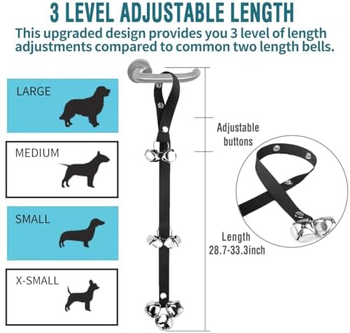 BLUETREE 2 Pack Dog Doorbells Premium Quality Training Potty Great Dog Bells Adjustable Door Bell Dog Bells for Potty Training Your Puppy The Easy Way - 7 Extra Large Loud 1.4 DoorBells - Image 5