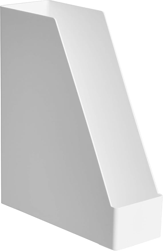 Amazon Basics Rectangular Plastic Desk Organizer, Magazine Rack, White, 2-Pack - Image 5