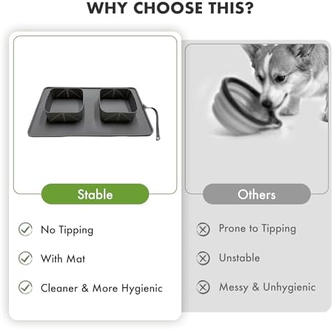 No Spill Collapsible Dog Bowls with Mat, 20oz 2-in-1 Roll-Up Silicone Pet Feeding Station, Portable BPA-Free Travel Dog Bowls for Car, Camping, and Outdoor Use - Image 5
