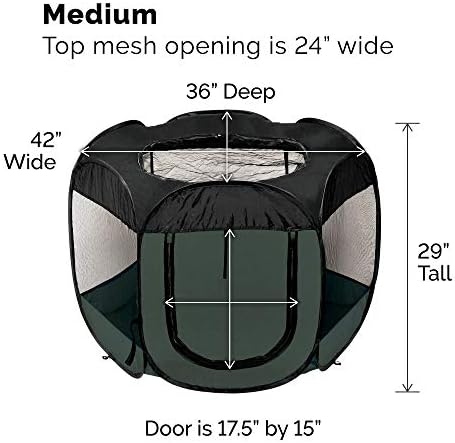 Furhaven Portable Dog Playpen Cat Tent, Pet playground,Kennel foldable indoor outdoor zippered puppy crate - Hunter Green, Medium - Image 2