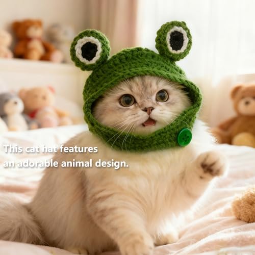 Cute Cat Hat Costume Suitable for 5 to16 lbs - Hats for Cats Head Circumference 11" or Less Kitten Outfits pet Christmas Photography Outfits - Image 5