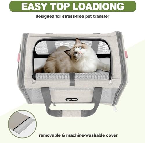 GAPZER Cat Carrier American Airline Approved 18x11x11,Top Opening Pet Cage - Image 3