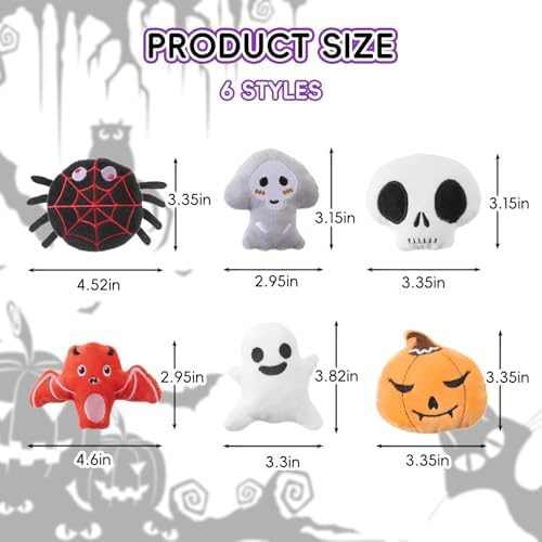 6pcs Halloween Catnip Toy，Indoor Pumpkin Ghost Shaped Cat Toy Plush Interactive Chew Bite Toys for Cat Kitten Indoor Festive Holiday Cat Lover Gift - Image 2