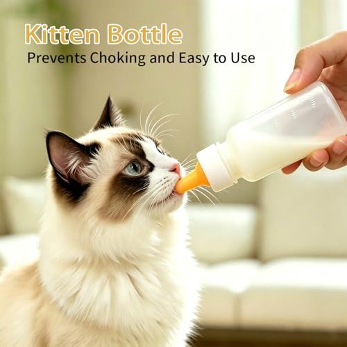 Pet Feeding Kit Kitten Bottle Feeding Set with Nursng Nipples,Portable Storage Case,Emergency Feeding Supplies,Replaceable Accessories for Newborn Kittens and Puppies,Rabbits (8 Piece) - Image 5