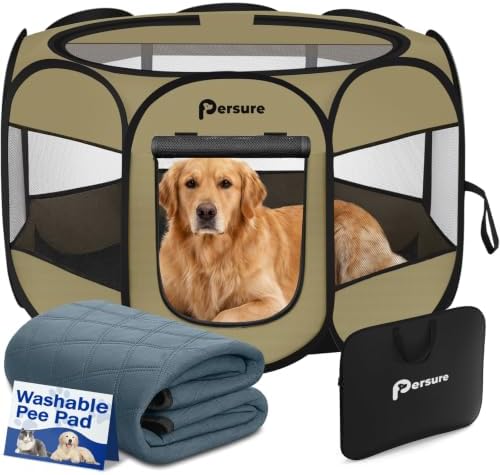 Persure Dog Cat Pet Playpen Puppy Crate Cage for Indoor Outdoor Travel by PERSURE