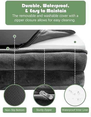 Spotted Play Orthopedic Dog Bed with Sides - Sofa Beds for Extra Large Dogs, Supportive Foam Pet Couch Bed with Washable Removable Cover, Waterproof Lining and Non-Slip Bottom, Dark Grey - XL - Image 6