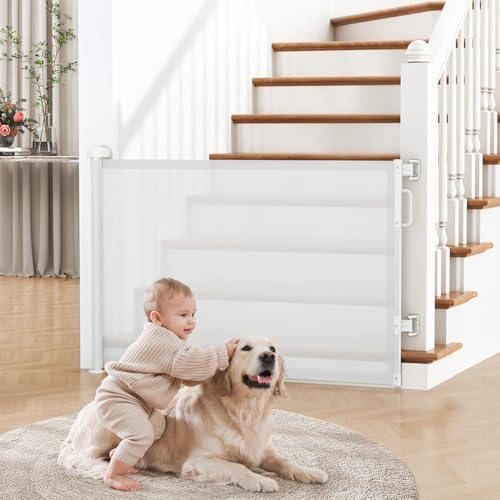 Retractable Baby Gate for Stairs & Doorways, Dog Gate Indoor Outdoor by Cideny