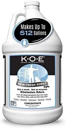 Odorcide K.O.E. Fresh Scent Odor Eliminator Concentrate – For Strong Odor on Cages, Floor, & More – Non-Enzymatic For Home & Dog Kennel – Home & Pet Supplies (1 Gal) by Odorcide