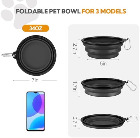 Collapsible Dog Bowl Large 34oz, Travel Dog Water Bowl Portable - Image 5