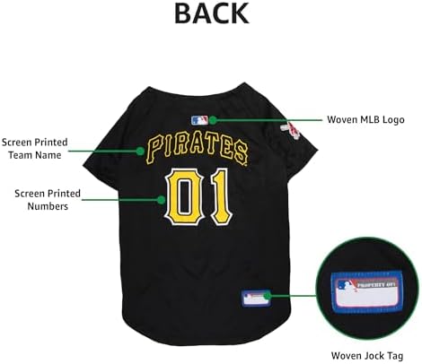 Official MLB Pittsburgh Pirates Pet Jersey for Dogs & Cats, Size Large - Stylish Baseball Jersey for Your Furry Fan- Show Off Team Spirit with The Perfect Fan Apparel Gear for Pet, Dog & Cat - Image 6