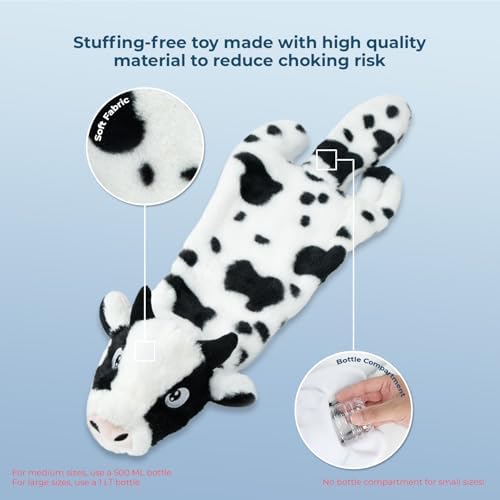 Best Pet Supplies 2-in-1 Stuffless Squeaky Dog Toy - zSheep, Cow, Large - Image 4