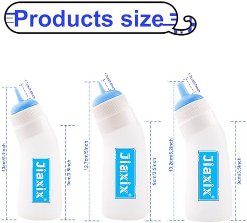 3 Pack Kitten Silicone Nursing Bottle,Silicone Feeding Nipple, Reusable Newborn Kitten Supplies, Suitable for Feeding Kitten, Puppy, Rabbit, Hamster (Blue, Small+Medium+Large) - Image 2