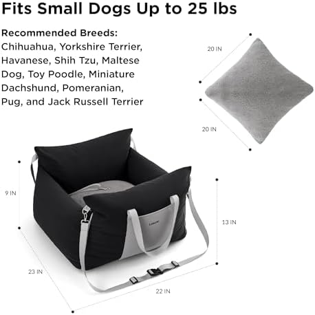 Lesure Dog Car Seat for Small Dogs,Booster Car Bed for Puppy Under 25lbs - Image 6