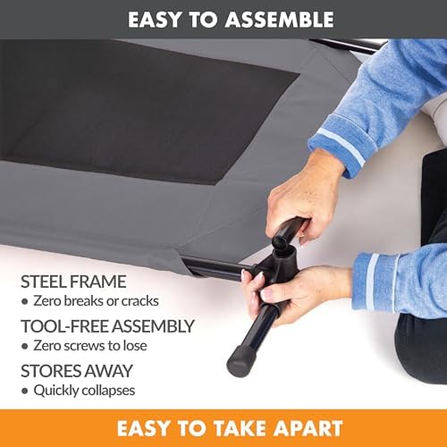 K&H Outdoor Elevated Dog Bed for Medium & Large Pets, Gray, Large 42x30in - Image 3