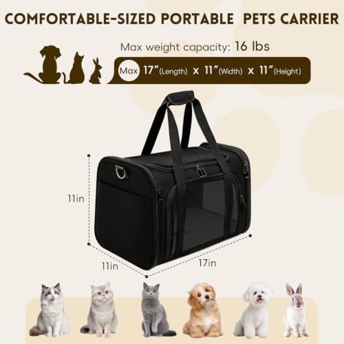 Cat Carrier Soft, Dog Carriers for Small Dog/Large Cat (Up to 16lb) - Image 2