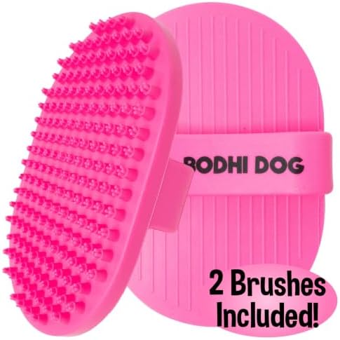 Bodhi Dog Shampoo Brush - Pet Grooming & Bath Supplies for Dogs and Cats - Bath Brush for Long & Short Hair - Premium Scrubber for Shower, Showerhead, Sprayer & Bathing (Two Pack, Pink) - Image 2
