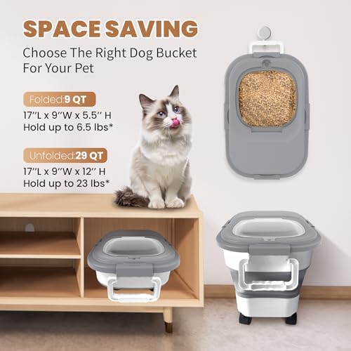 15-23Lbs Airtight Dog Food Storage Container,Collapsible Dog Food Container - Image 5