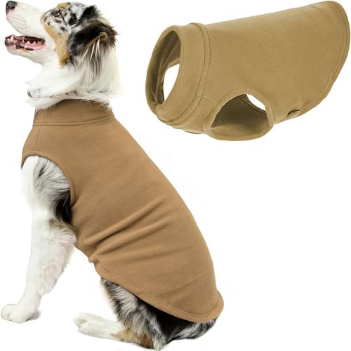 Gooby Stretch Fleece Vest Dog Sweater, Sand, 3X-Large by Gooby