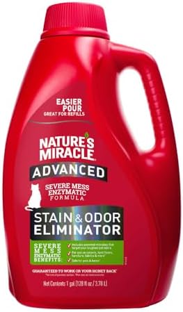 Nature’s Miracle Advanced Cat Stain & Odor Eliminator, Severe Mess, 1 gal by NaturesMiracle