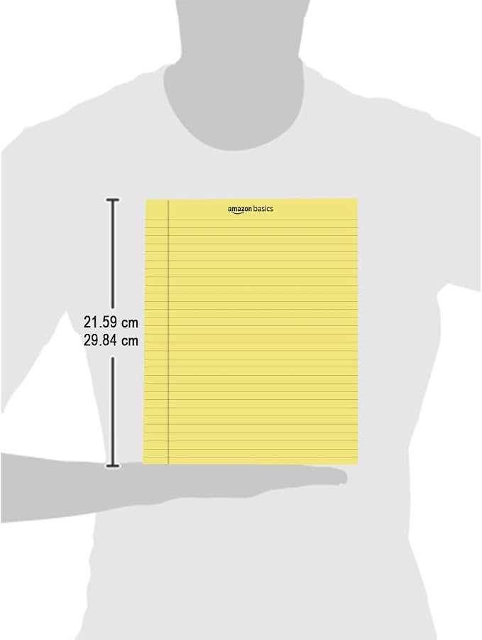Amazon Basics Legal/Wide Ruled 8.5 x 11.75 inch Legal Pad, Canary, 72 Count (Pack of 12), 50 sheets per pad, 6 packs per carton - Image 5