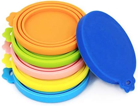 Comtim Pet Can Covers/6 Pack Silicone Dog Cat Food Can Lids/Universal Size Fit Most Standard Size Cans by COMTIM