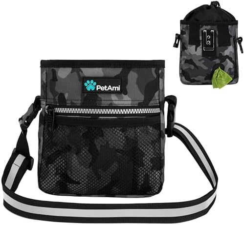 PetAmi Hands Free Dog Treat Pouch for Training and Walking, Camo Black by PetAmi