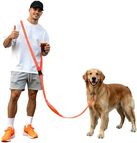 Hands Free Dog Leash,Galaxy Reflective,Crossbody Dog Leash,Orange by JCHOUSEPetSupplies