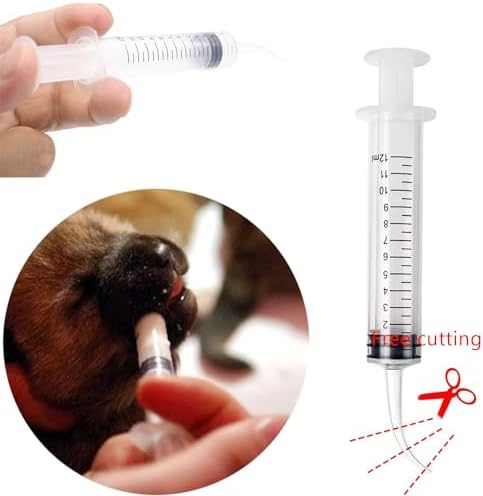 6PCS Pet Feeding Syringe Transparent Aseptic with Measurement 12ml Water Liquid Food Supply Feeding Dosing Device for Birds Dogs Cats Gardening Rinse (Curved Tip 6PCS) - Image 6
