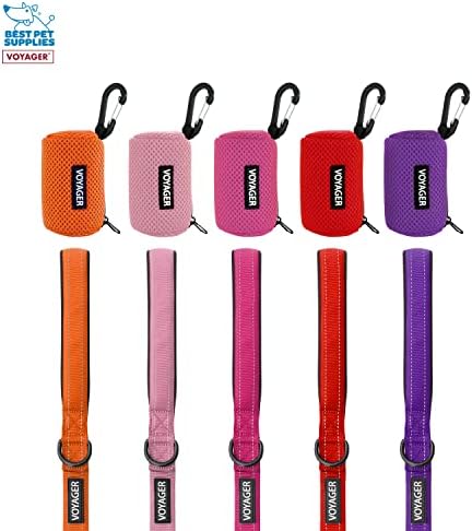 Best Pet Supplies Dog Poop Bag Holder Leash Attachment with Reusable Dispenser for Travel, Walking, Park, and Outdoor Use, Durable with Clip-On - Prussian Blue, Pack of 2, Mesh Dispenser w/30 Bags - Image 6