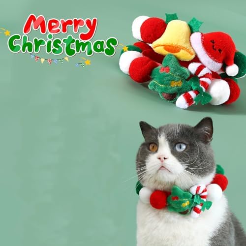 Elegant little tail Dog Christmas Costume 1PC Red Christmas Collar Soft Funny Pet Collars Headgear Adjustable Pom-Pom Headdress Cute Collar for Medium Dog Pet Party Accessories Costume - Image 3