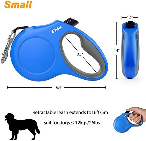 Fida Retractable Dog Leash with Dispenser and Poop Bags, 16 ft, Blue - Image 6